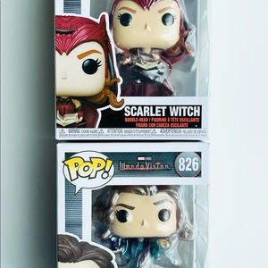 FUNKO POP! LOT DISNEY WANDAVISION SCARLET WITCH WANDA #823 AGATHA HARKNESS #826